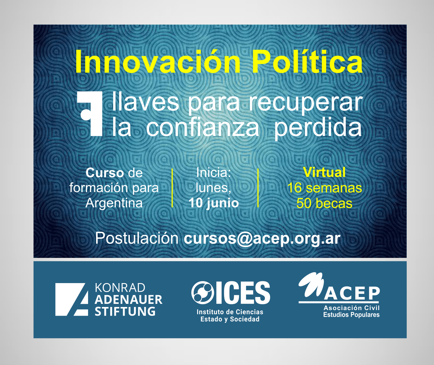 Flyer Innovacin Poltica 2019 Curso ACEP KAS ICES